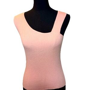 Bar III Women’s Pink Sleeveless Ribbed Top, Size XS, NWT